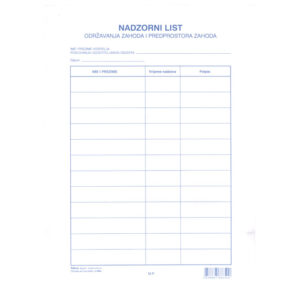 Obrazac L-69a nadzorni list u bloku Fokus
