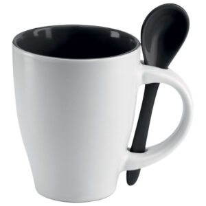 Šalica 250 ml sa žličicom bijela/crna