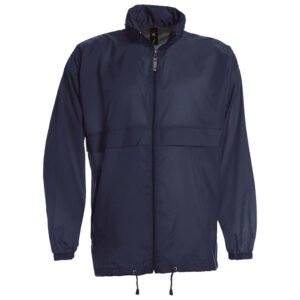 Vjetrovka s kapuljačom zip unisex B&C Sirocco tamnoplava 3XL!!