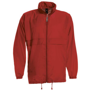 Vjetrovka s kapuljačom zip unisex B&C Sirocco crvena XL!!