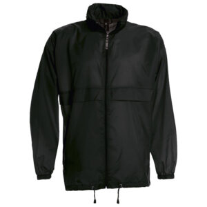 Vjetrovka s kapuljačom zip unisex B&C Sirocco crna S!!
