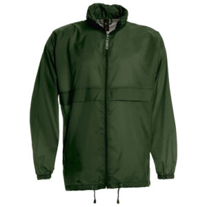 Vjetrovka s kapuljačom zip unisex B&C Sirocco tamnozelena M!!