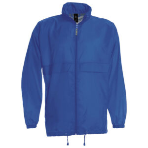 Vjetrovka s kapuljačom zip unisex B&C Sirocco zagrebačko plava 3XL!!
