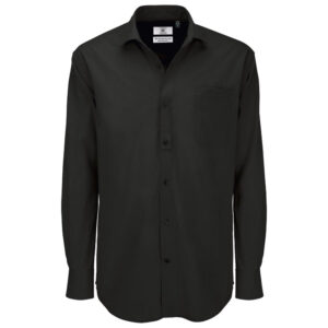 Košulja muška dugi rukavi B&C Heritage 125g crna 2XL!!