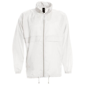 Vjetrovka s kapuljačom zip unisex B&C Sirocco bijela 3XL!!