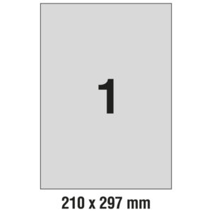 Etikete Laser 210x297 mm polyester pk20L Zweckform L6013-20 srebrne