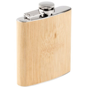 Pljoska metalna presvučena bambusom 175 ml natur