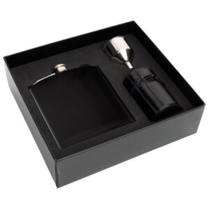 Pljoska metalna+4 čašice u poklon kutiji Madonie Schwarzwolf F5000200AJ3