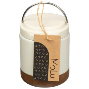 Posuda termo MoLu Porto Cervo 3983 metalna s drvenim podnožjem 400 ml bijela