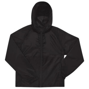 Vjetrovka s kapuljačom zip unisex B&C # Reset Lined Windbreaker crna M