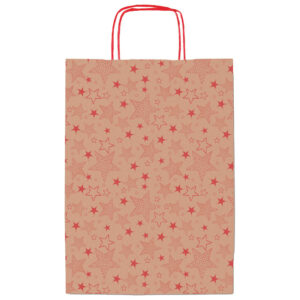 Vrećice ukrasne 26x36x12 cm zvijezdice Rex-Saul Sadoch SDF26-260F smeđa/crvena!!