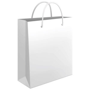 Vrećice ukrasne 34x39x10 cm sjajna plastifikacija Fornax bijele