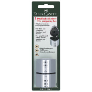 Šiljilo pvc s pvc kutijom 3rupe Grip 2001 Trio Faber-Castell 183897 srebrno blister!!