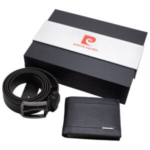 Set kožni muški Pierre Cardin crni