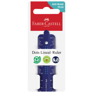 Ravnalo pvc 15 cm  Dots Faber-Castell 172115 sort blister