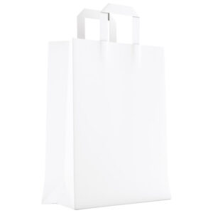 Vrećice ukrasne natron 32x45x16 cm ravna ručka pk50 Duga bijele