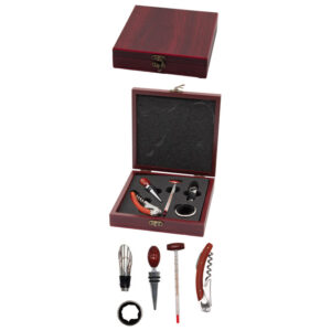 Set za vino - 5 dijelova u drvenoj kutiji JM031
