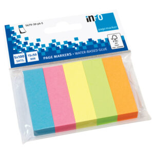 Zastavica 15x50 mm 5bojax100L papir Global Notes 5679-39-pk5 sortirano blister