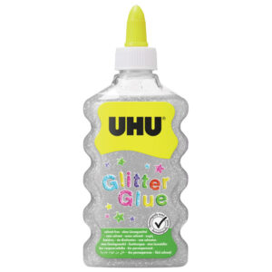Ljepilo glitter glue 177 ml UHU srebrno