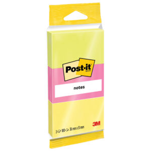Blok samoljepljiv 38x51 mm 3x100L 3M.6812 neon sort blister