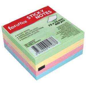 Blok samoljepljiv kocka 75x75 mm 400L FORoffice 4 boje