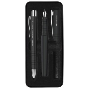 Garnitura olovka kemijska+nalivpero Poly u met.kut. Faber Castell 241050 crna
