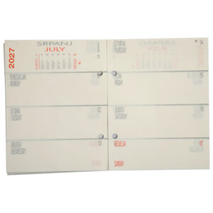 Uložak za stolni kalendar - standardne rupe 7 cm-tjedni Tobi